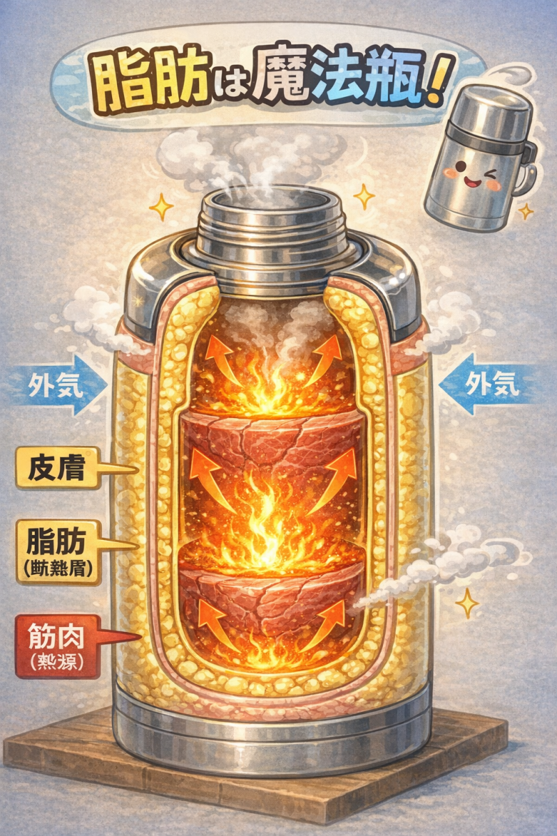脂肪を魔法瓶に例えた画像
