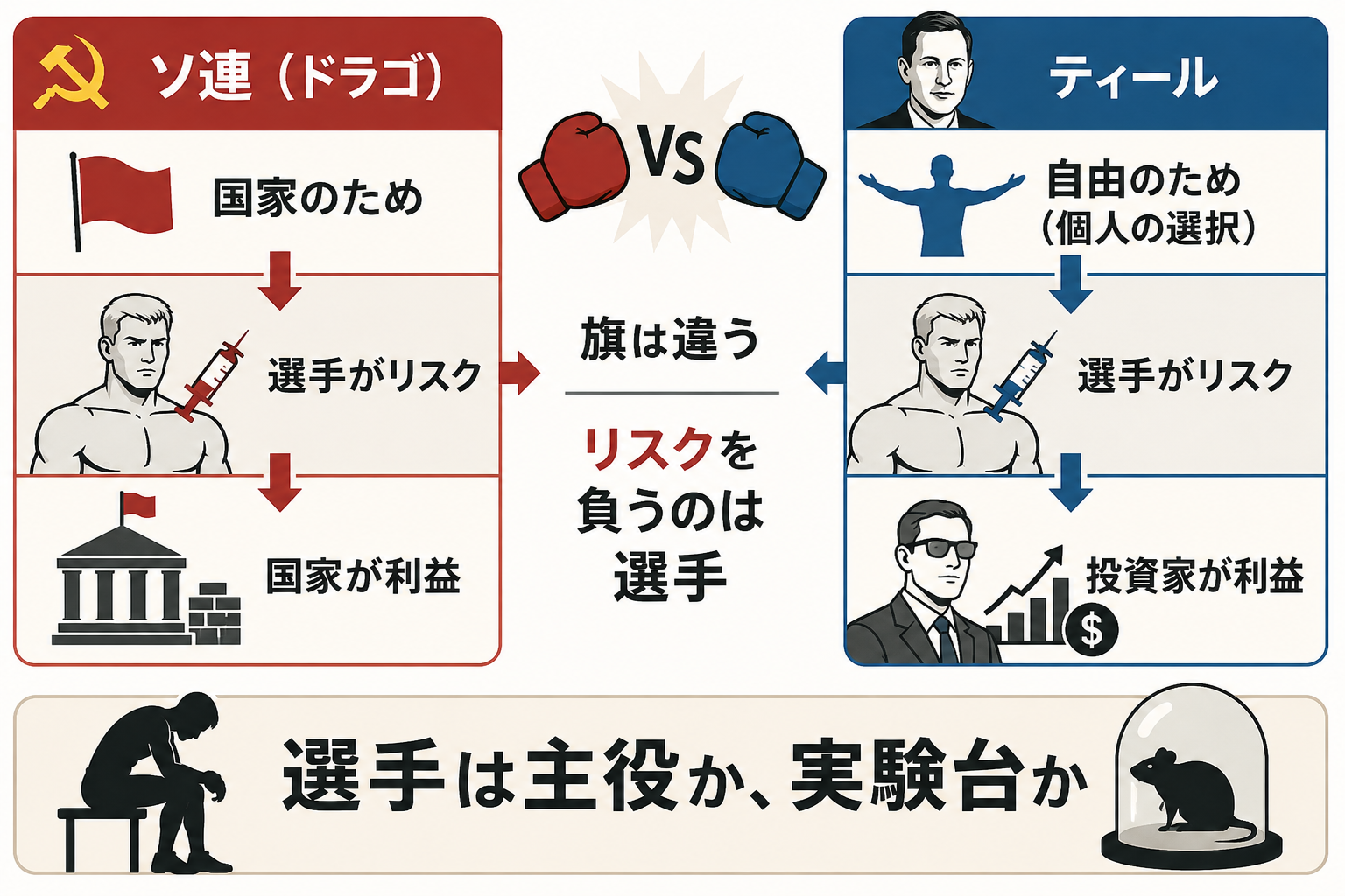ソ連とティールの対比図