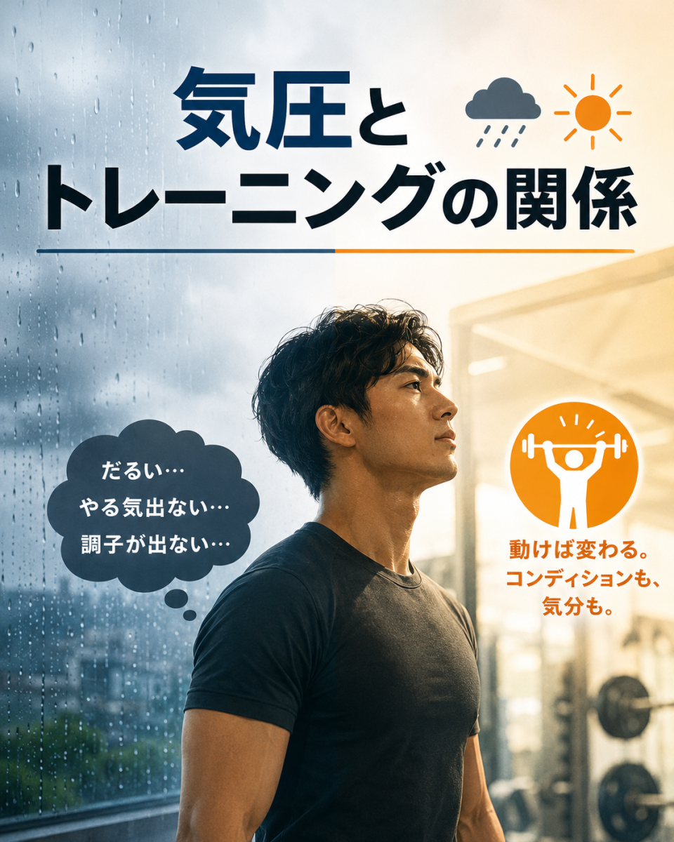気圧とトレーニングの関係のイラスト